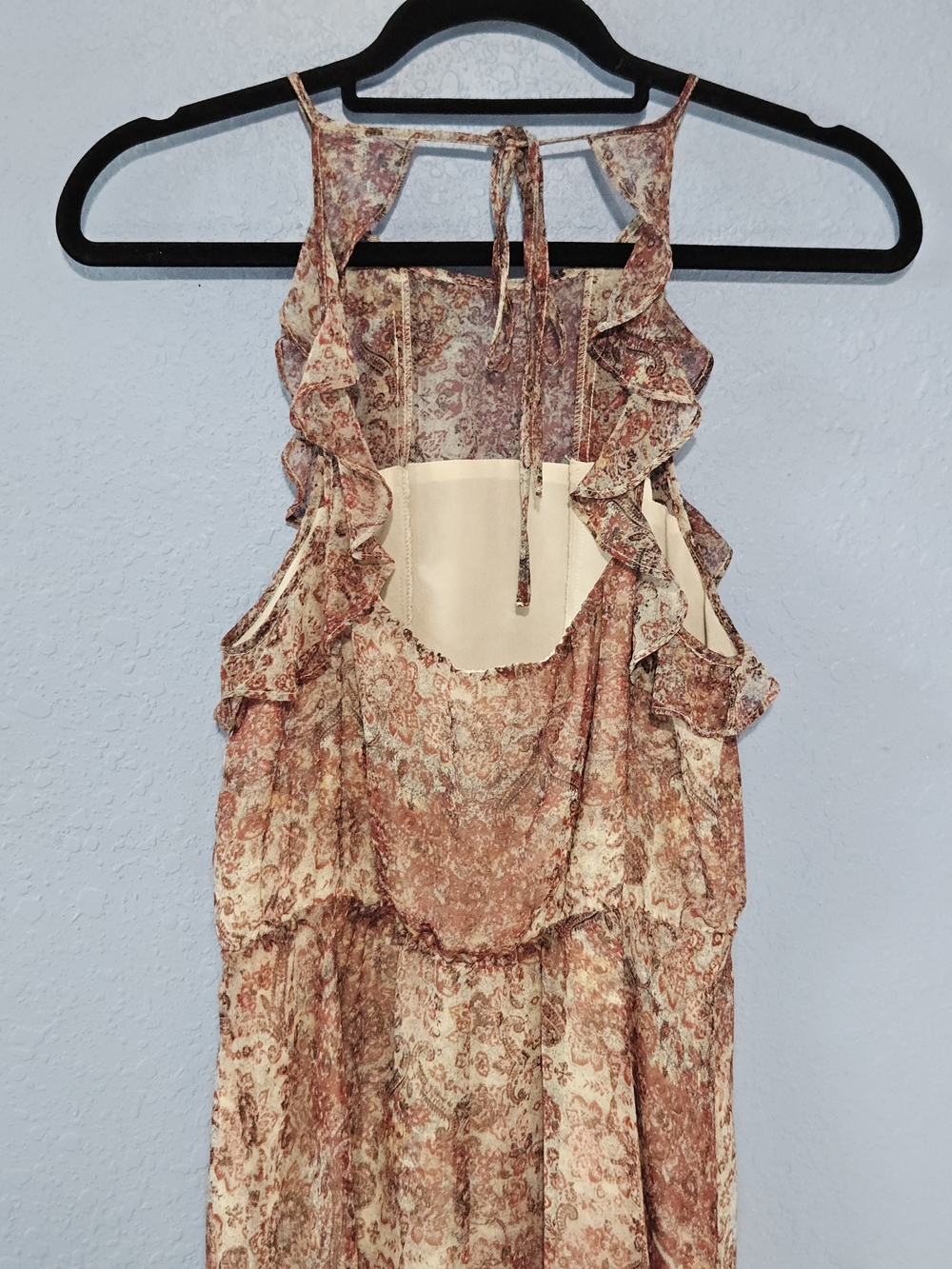 BCBGeneration Rust Floral Ruffle Mini Dress - Picture 8 of 11
